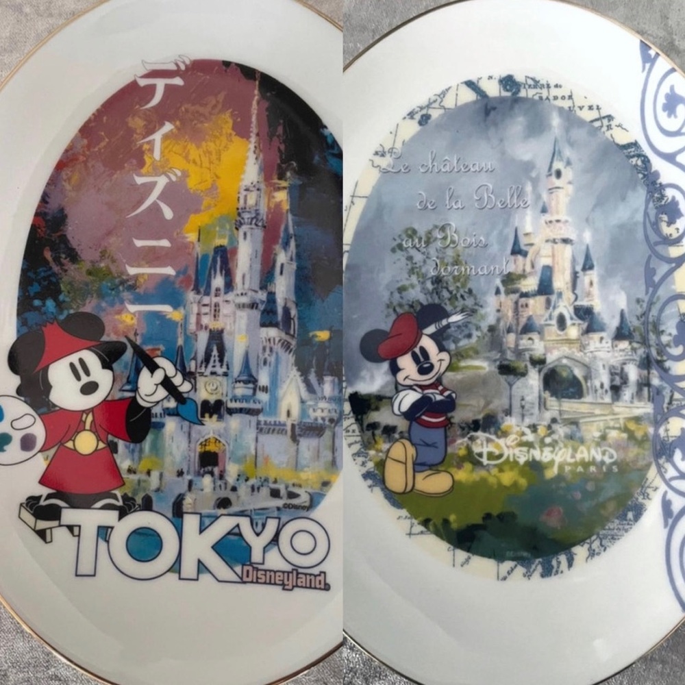 Disneyland Tokyo & Paris Decorative Plates